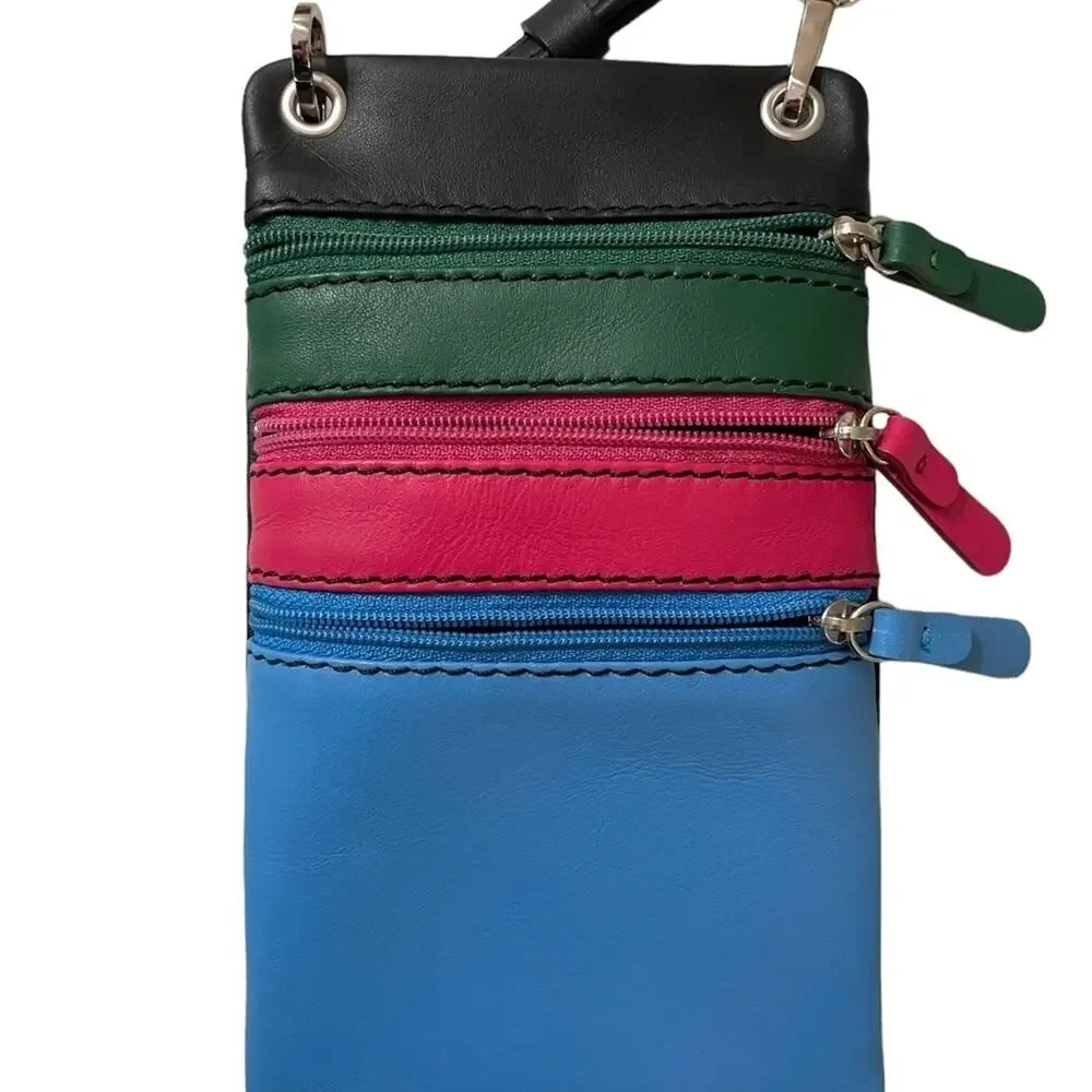 ✨ MYWALIT Nappa Leather Colorblock Crossbody Travel Bag NWOT